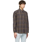 Levis Made and Crafted Navy and Brown Checkered New Standard Shirt