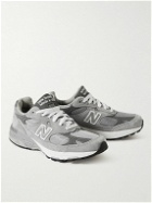 New Balance - MIUSA 993 Suede, Mesh and Leather Sneakers - Gray