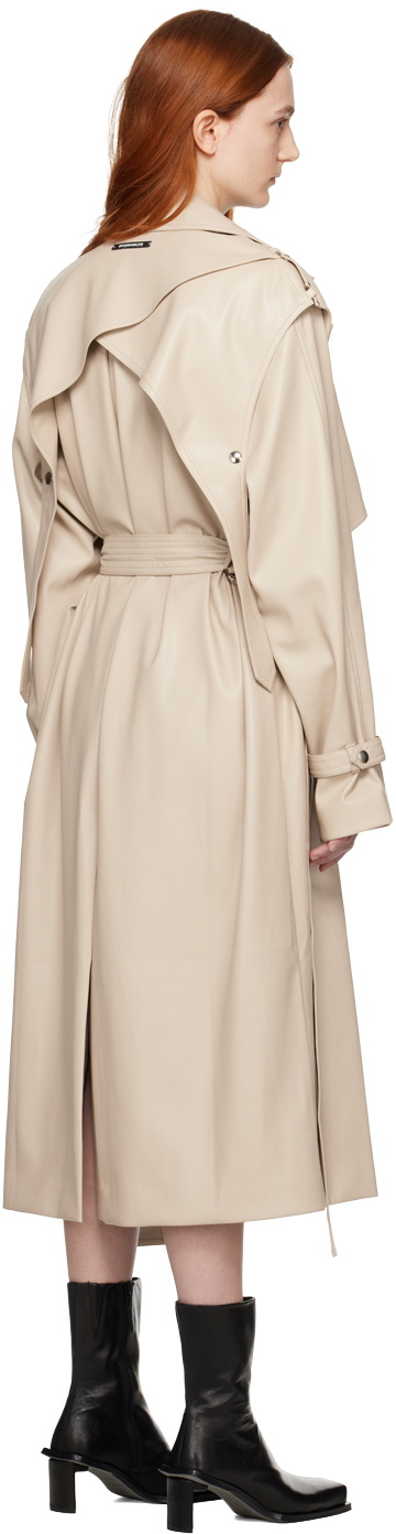 BOYAROVSKAYA Beige Firstlth Faux-Leather Trench Coat