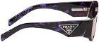 Prada Eyewear Tortoiseshell Triangle Logo Sunglasses