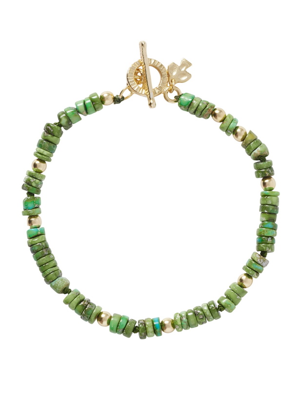 Photo: Peyote Bird - Yokai Sonoran Gold-Plated Turquoise Beaded Bracelet