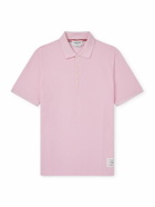Thom Browne - Logo-Appliquéd Striped Cotton-Piqué Polo Shirt - Pink