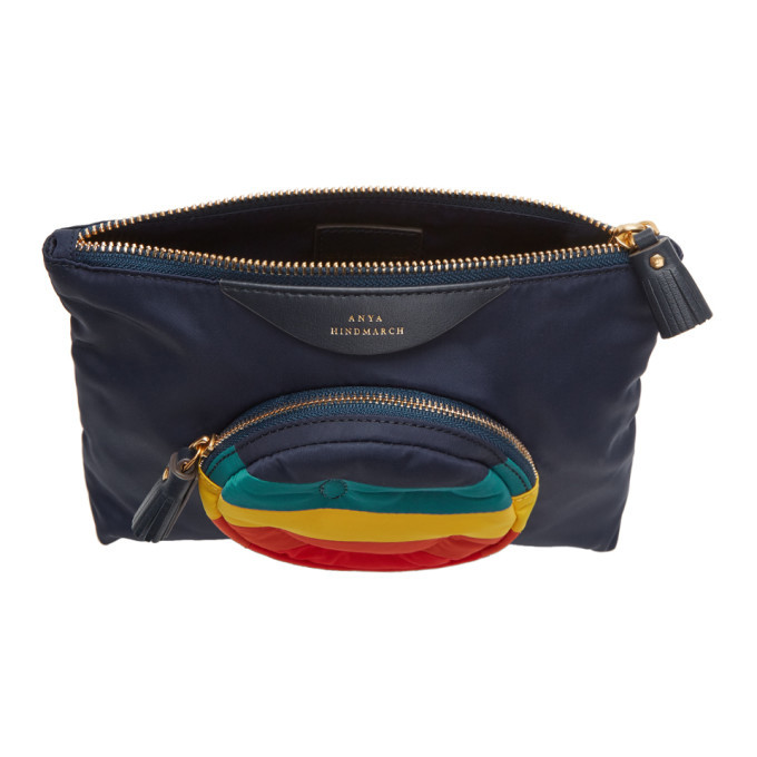 Anya Hindmarch Navy Chubby Wink Pouch Anya Hindmarch