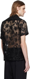 CMMN SWDN Black Duane Floral Mesh Shirt