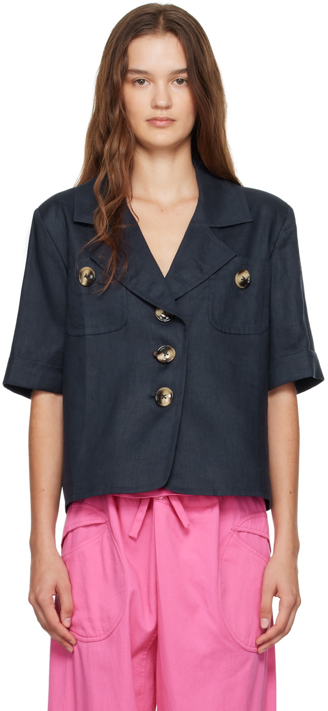 Caro Editions Navy Paloma Jacket Caro Editions