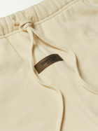FEAR OF GOD ESSENTIALS - Straight-Leg Logo-Flocked Cotton-Blend Jersey Sweatpants - Neutrals