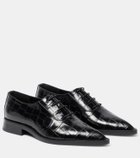 Victoria Beckham Croc-effect leather Derby shoes
