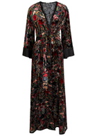 Alice + Olivia Nomi Floral-jacquard Maxi Kimono Black