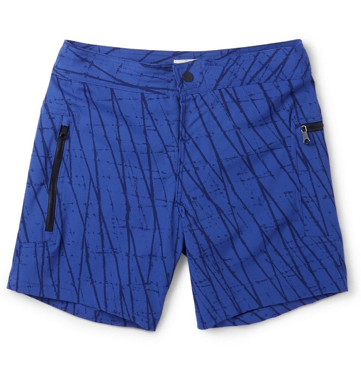 Photo: Everest Isles - Draupner Mid-Length Printed Swim Shorts - Men - Blue