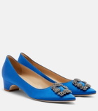 Manolo Blahnik Hangisi embellished satin pumps