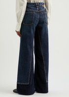 Stella Mccartney Corduroy-panelled Wide-leg Jeans Denim
