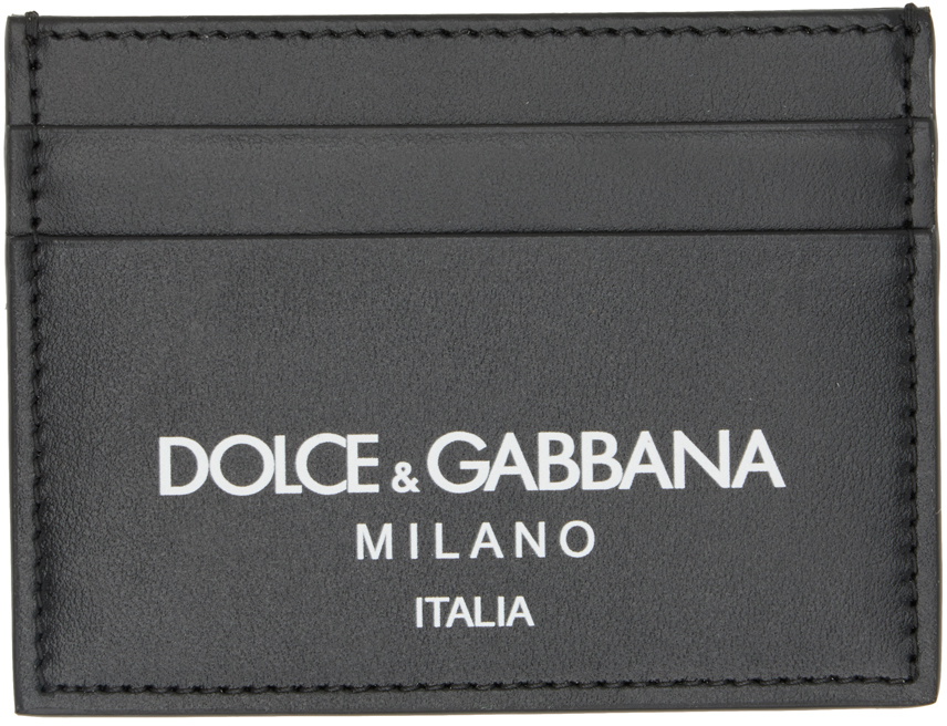 Dolce & Gabbana Elegant Black Leather Logo Plaque Holder Catalogue Case main image 0