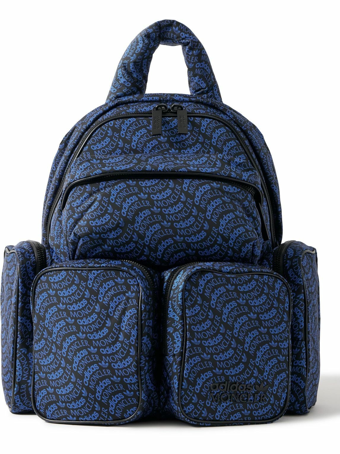 Photo: Moncler Genius - adidas Originals Logo-Print Leather-Trimmed Padded Shell Backpack