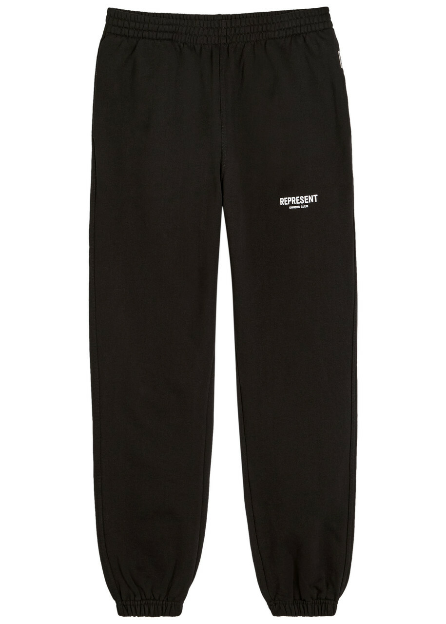 Represent Owners Club Logo-print Cotton Sweatpants Black
