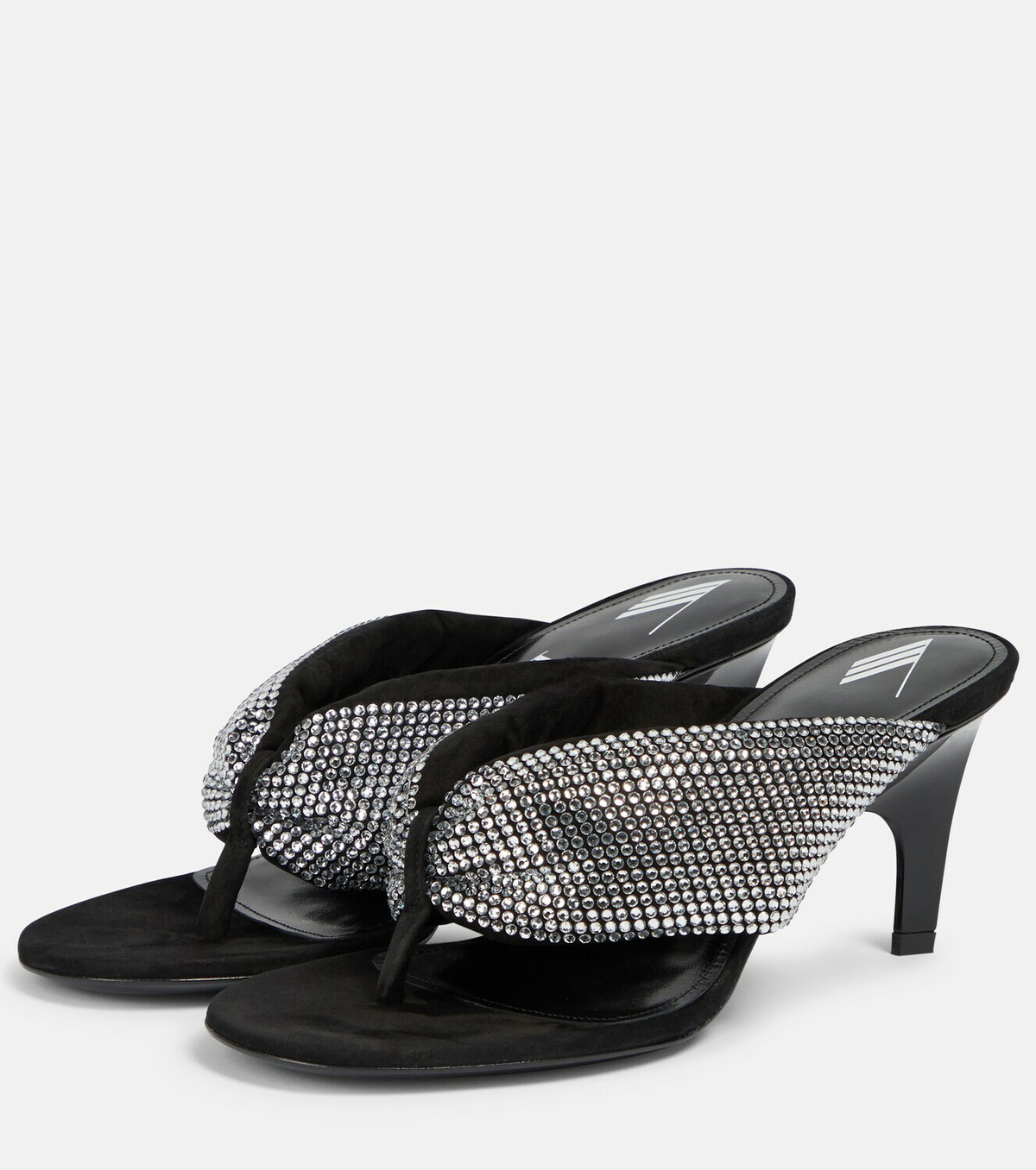 The Attico Rem satin crystal-embellished thong sandals