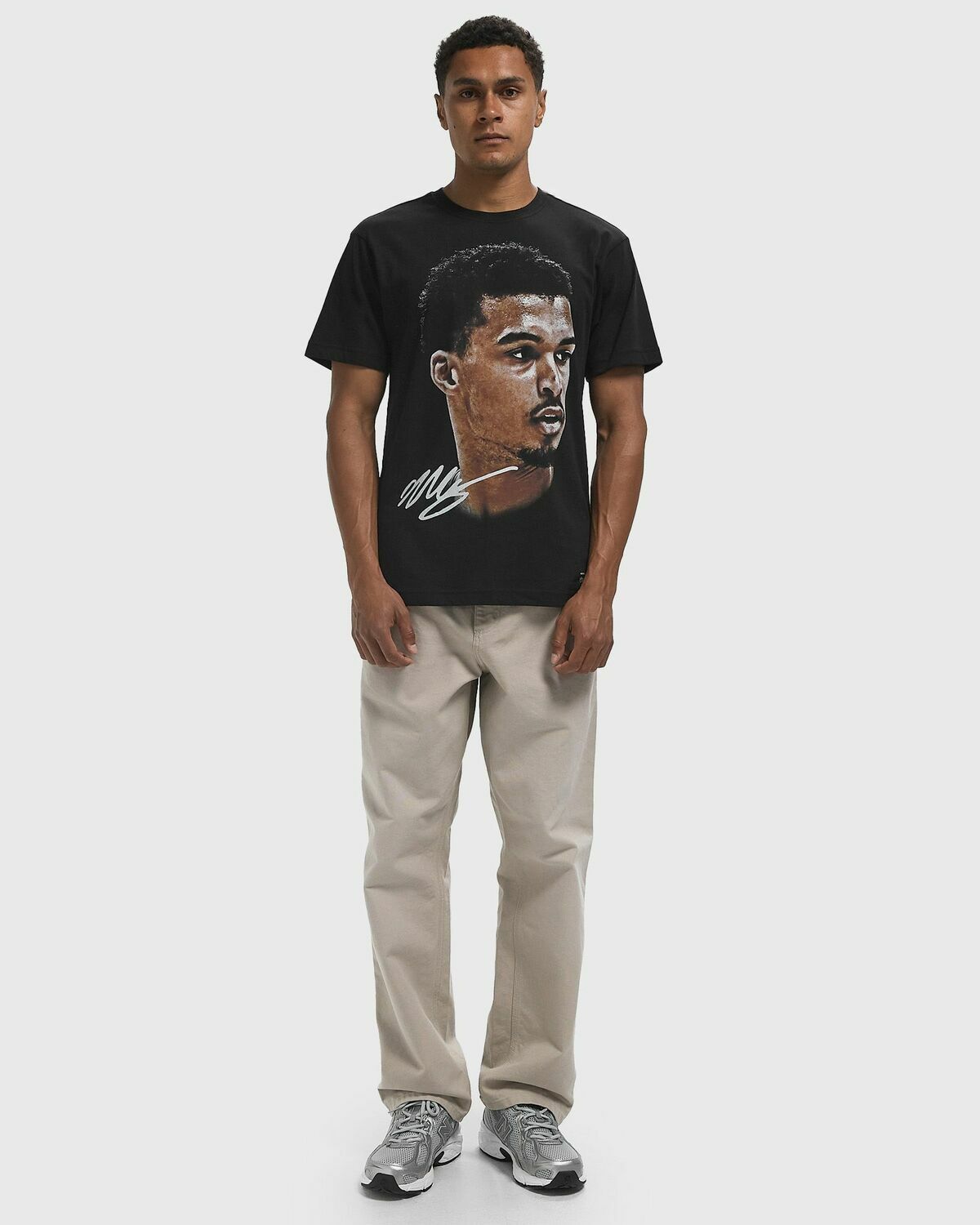 Mitchell & Ness NBPA REAL BIG FACE TEE PLAYERS ASSOC VICTOR WEMBANYAMA Black Mens Shortsleefe