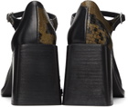 Justine Clenquet Black & Khaki Python Kate Heels