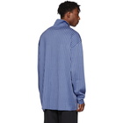 Balenciaga Blue Knit Striped Shirt