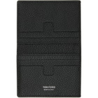 TOM FORD Black Grain Leather Folding Card Holder