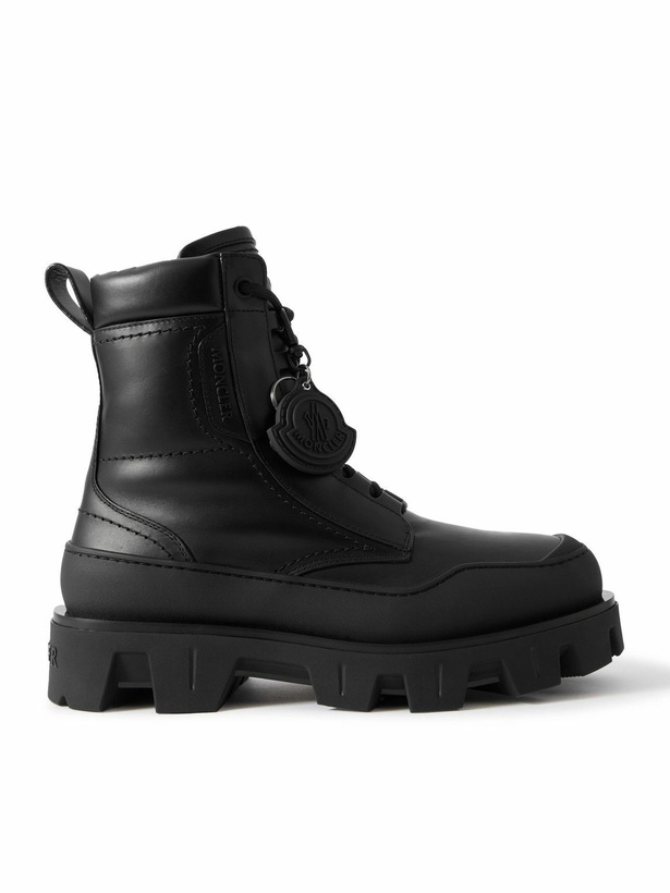 Photo: Moncler - Peak Path Leather Lace-Up Boots - Black