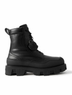 Moncler - Peak Path Leather Lace-Up Boots - Black