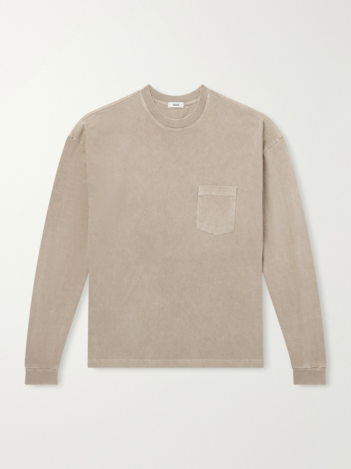 AGOLDE - Lucan Cotton-Jersey T-Shirt - Brown