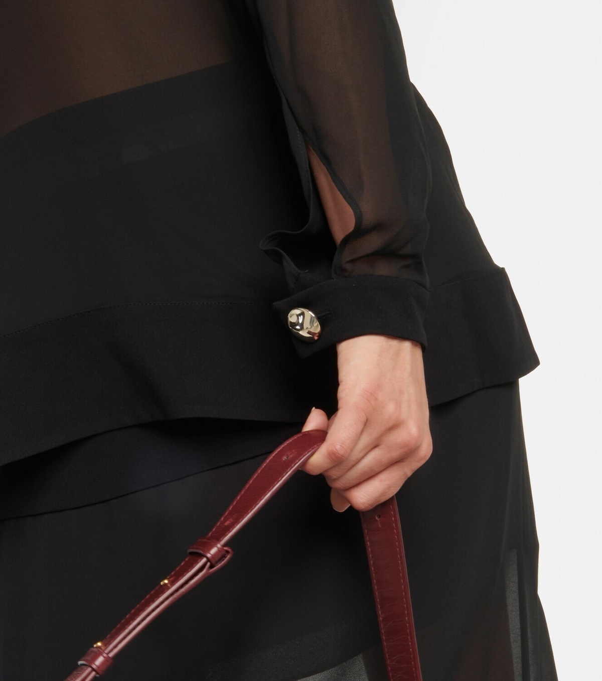 Proenza Schouler Cape-detail technical chiffon top