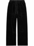 Y-3 - Straight-Leg Velvet Sweatpants - Black