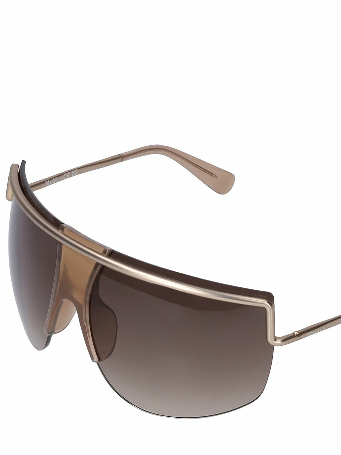 Max Mara Oversized Beige Gradient Shield Sunglasses Max Mara MM 772/S YH8 – Vintage Frames Company main image 2