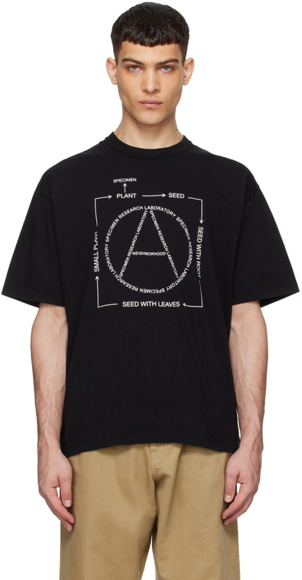 Photo: Neighborhood Black Printed T-Shirt