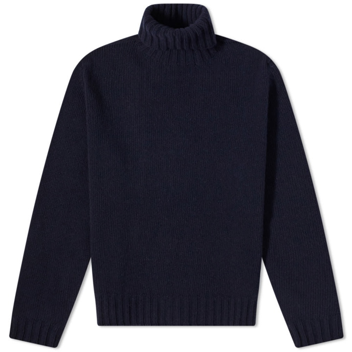 Photo: Palm Angels Curved Logo Roll Neck Knit