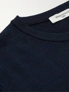 MAISON KITSUNÉ - Slim-Fit Logo-Appliquéd Wool Sweater - Blue