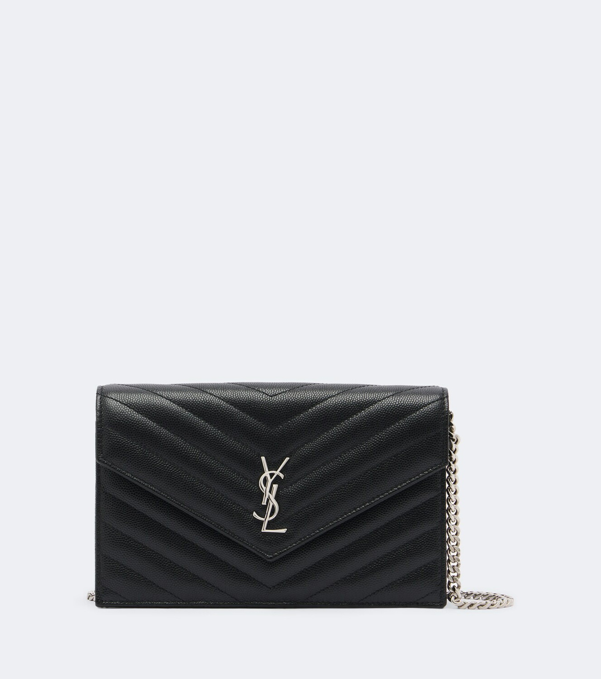 Saint Laurent Cassandre matelassé leather wallet on chain