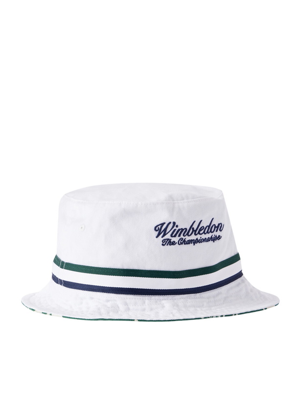 Photo: Polo Ralph Lauren - Wimbledon Logo-Embroidered Reversible Cotton-Twill Bucket Hat - White