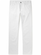 Canali - Straight-Leg Stretch-Cotton Twill Trousers - White