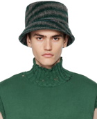 Marni Green & Gray Striped Bucket Hat