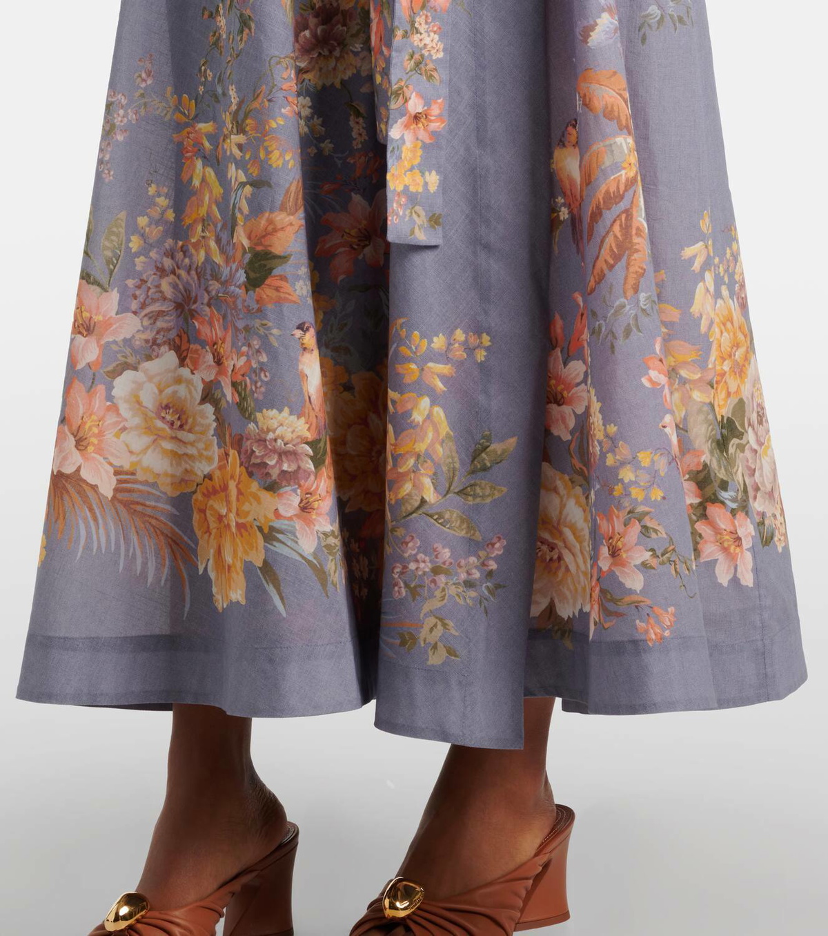 【Zimmermann】Tallow floral cotton wrap dress ZIMMERMANN Tallow floral-print cotton-voile midi wrap dress