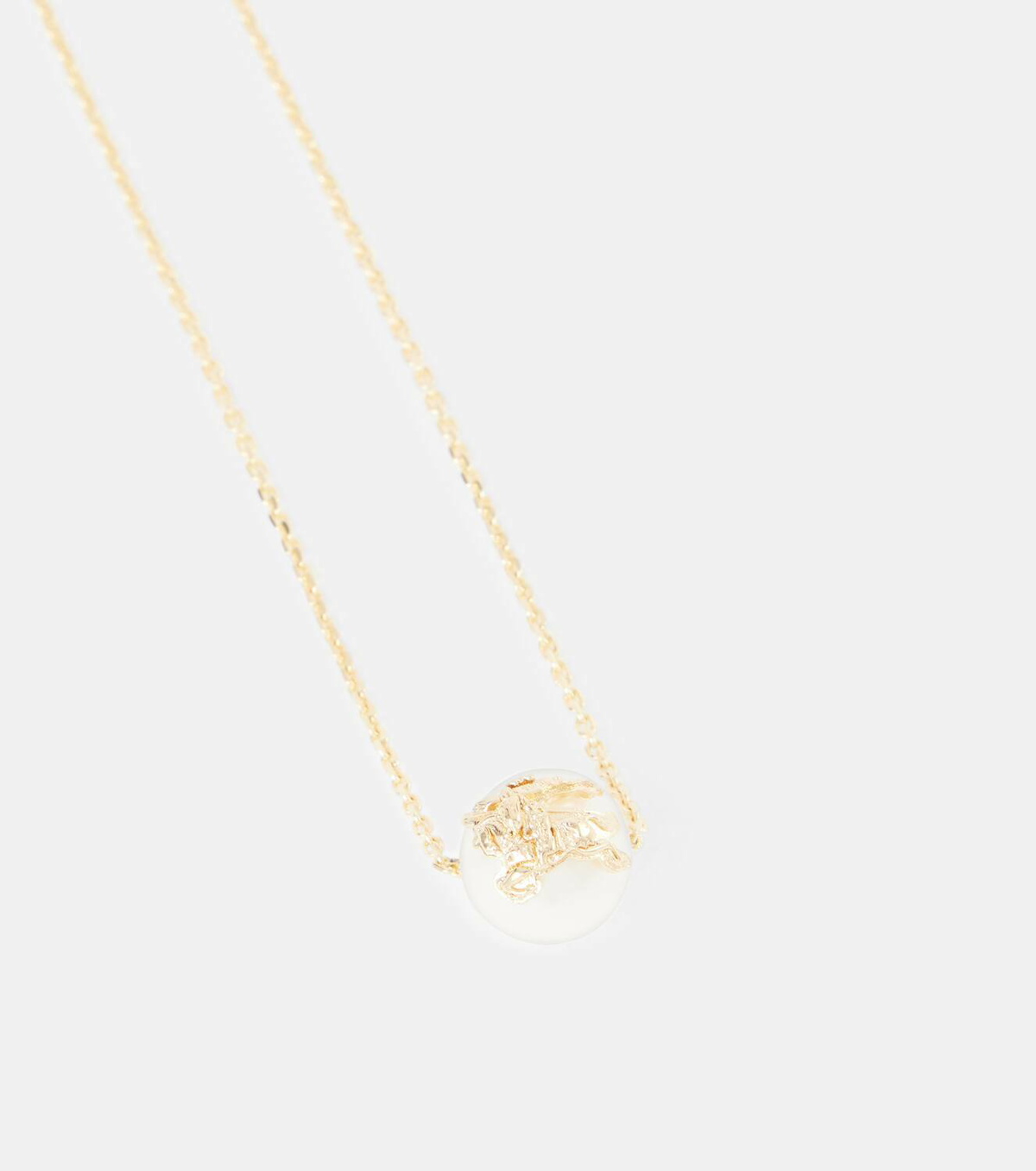 Burberry EKD gold-plated freshwater pearl chain necklace