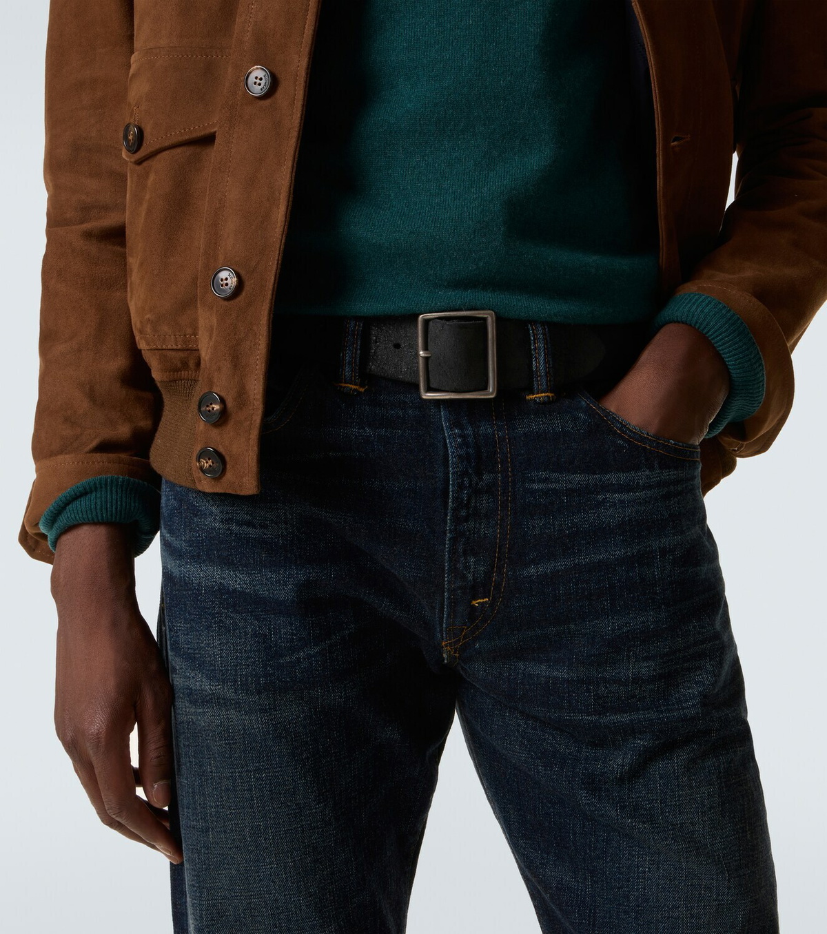 RRL Jones distressed leather belt