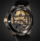 Ulysse Nardin - Skeleton X Hand-Wound 43mm Carbonium Gold and Full-Grain Leather Watch - Black