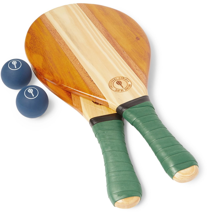 Photo: Frescobol Carioca - Trancoso Wooden Beach Bat and Ball Set - Green