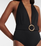 Alexandra Miro Eva halterneck belted swimsuit
