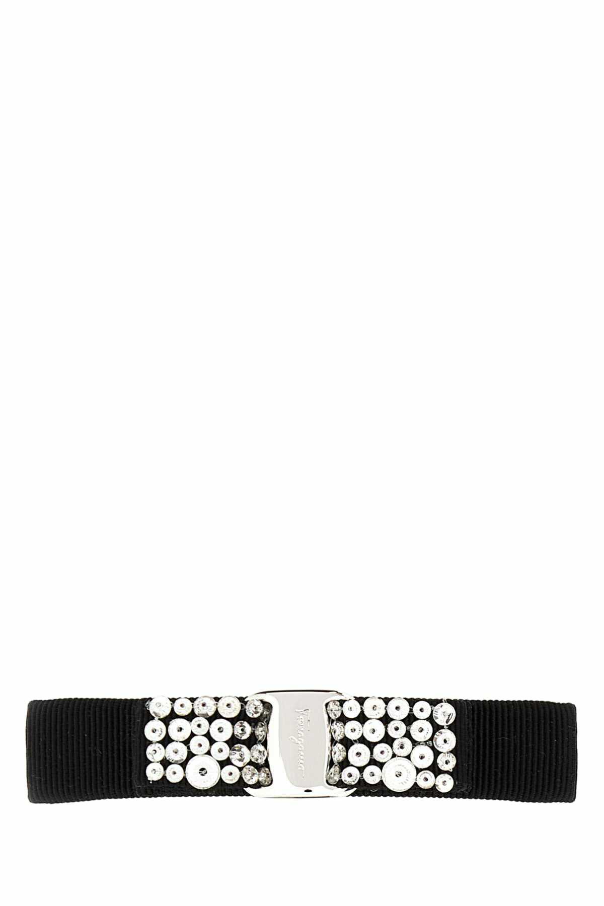 ヘアアクセサリー FERRAGAMO - BLACK COTTON HAIR ACCESSORIES Ferragamo Black Cotton Hair Accessories Salvatore Ferragamo