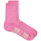 Rick Owens Men's Glitter Sock in Hot Pink/Pearl