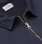 Hartford - Loopback Cotton-Jersey Half-Zip Sweatshirt - Men - Storm blue