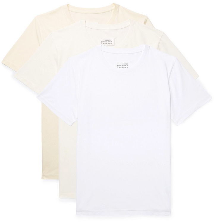 Photo: Maison Margiela - Three-Pack Cotton-Jersey T-Shirts - Men - White