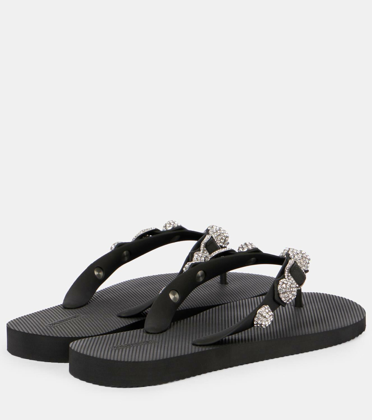 Balenciaga Cagole crystal-embellished thong sandals Balenciaga