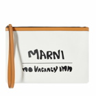 Marni X No Vacancy Inn Canvas Pouch in Shell/Pompeii