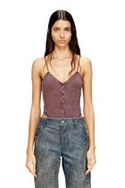 Diesel Thong bodysuit in marbled ribbed jersey - T-Shirts Womens in Brown