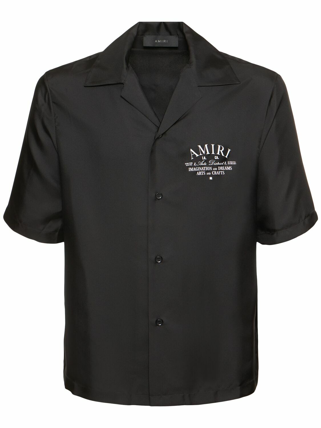 AMIRI レザーシャツ Amiri Arts District Camp Faux Leather Short-Sleeve Shirt | Saks